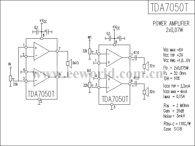 TDA7050T功放电路