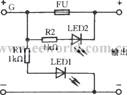 用发光二极管作熔断器指示器电路
