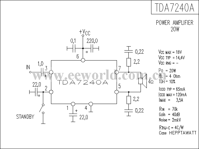 TDA7240A功放电路