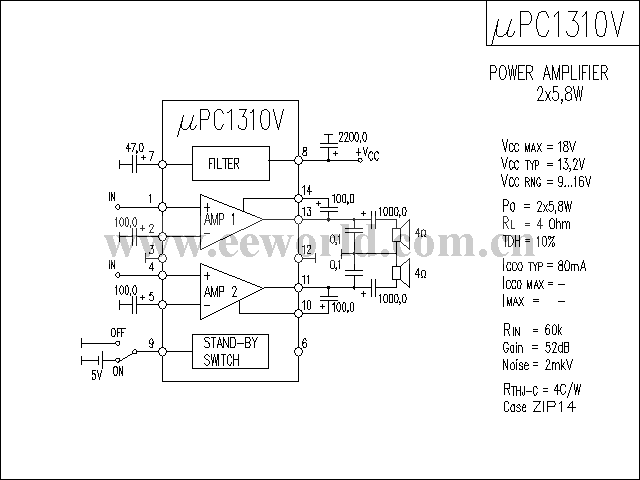 uPC1310V功放电路