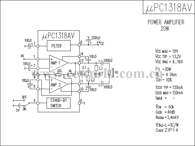 uPC1318AV功放电路