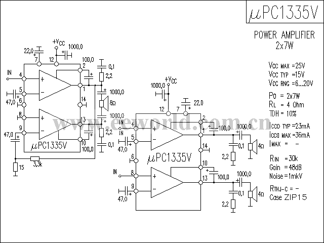 uPC1335V功放电路