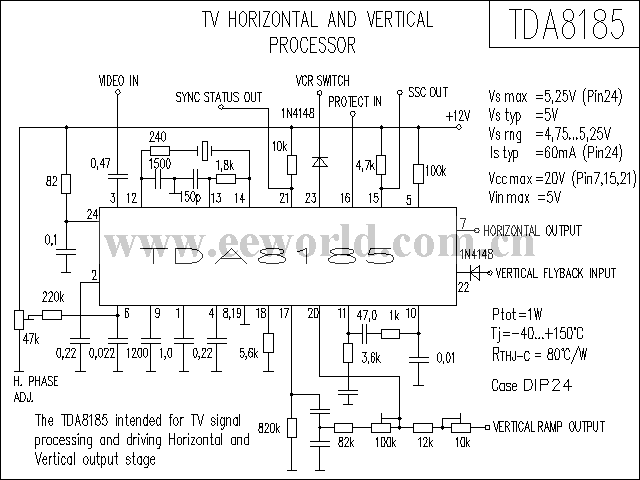 TDA8185 power amplifier circuit