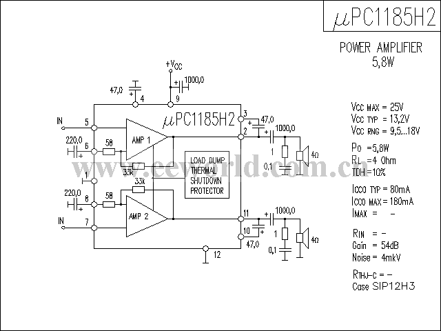 uPC1185H2功放电路