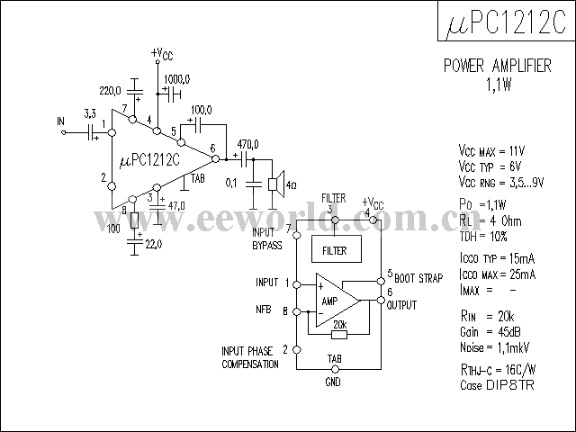 uPC1212C功放电路