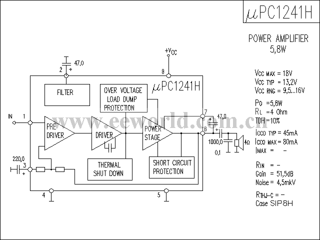 uPC1241H功放电路