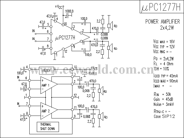 uPC1277H power amplifier circuit