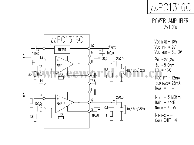 uPC1316C功放电路