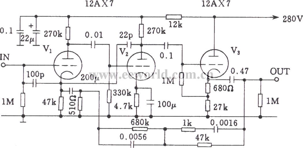 Mamn-7 tube preamplifier circuit