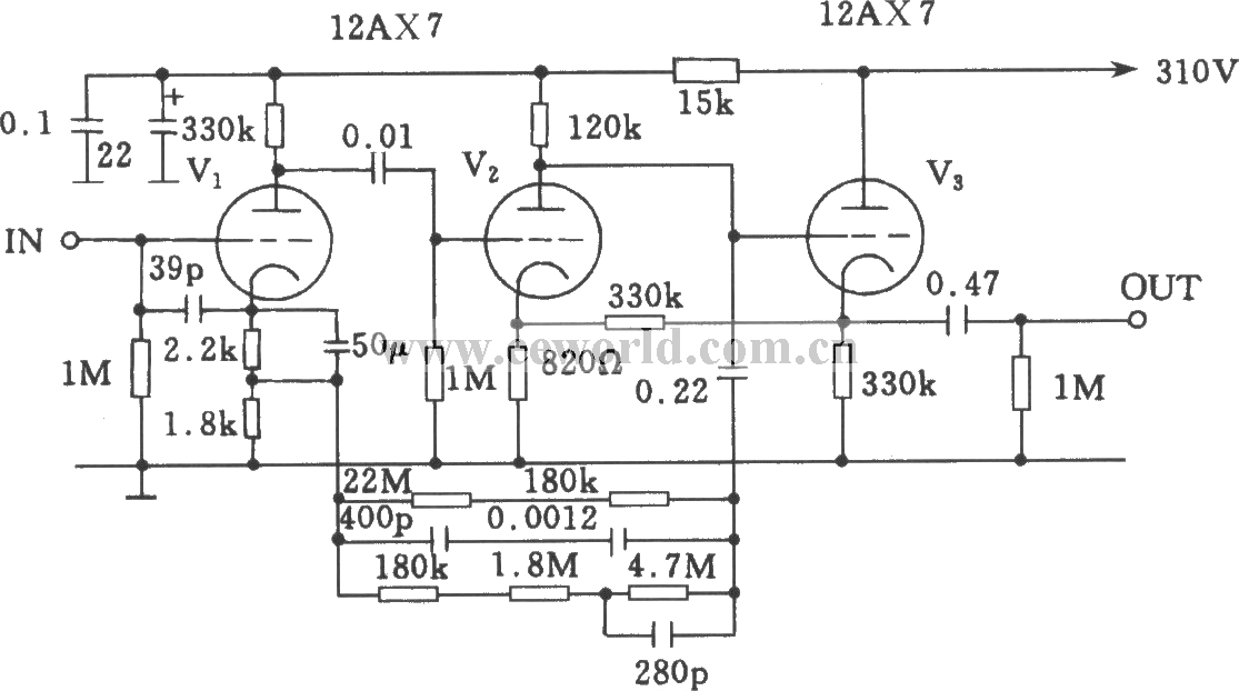 McIntosh-C22 tube preamplifier circuit