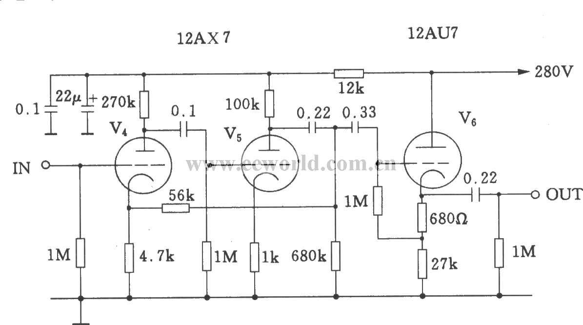 Marantz-7 tube circuit amplifier and output stage