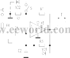 Monostable delay circuit composed of a single operational amplifier