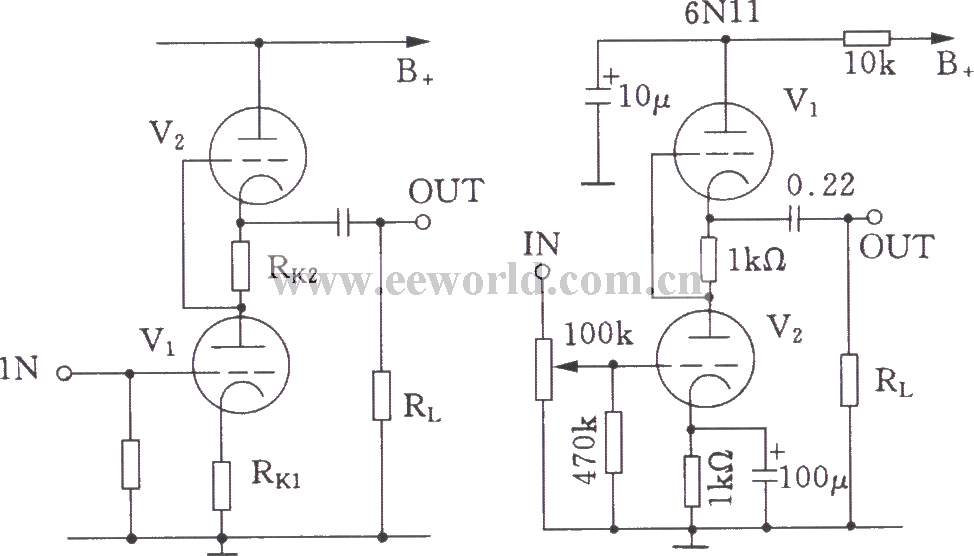 SRPP tube preamplifier circuit diagram