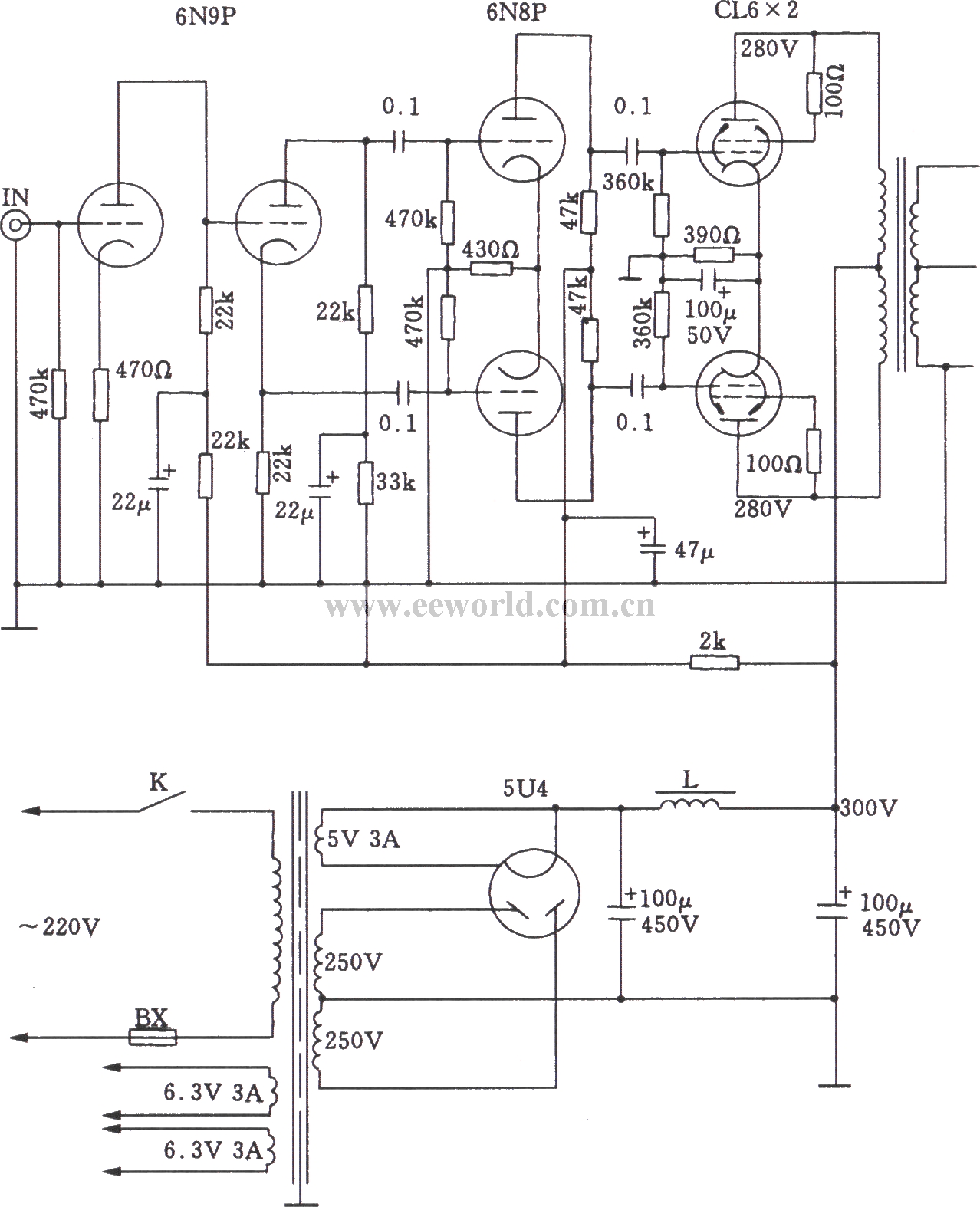 6L6A class tube push-pull amplifier