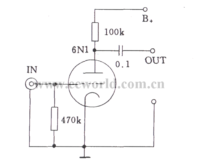 Input method of tube input voltage amplifier