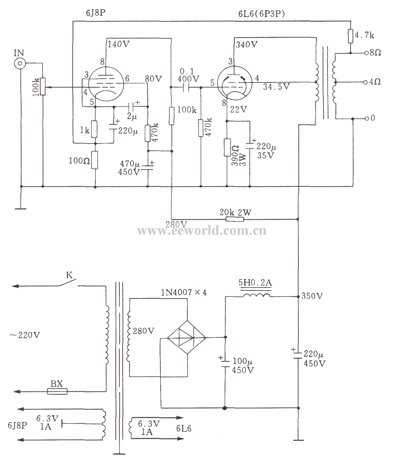 Ultra-linear tube single-ended class A amplifier