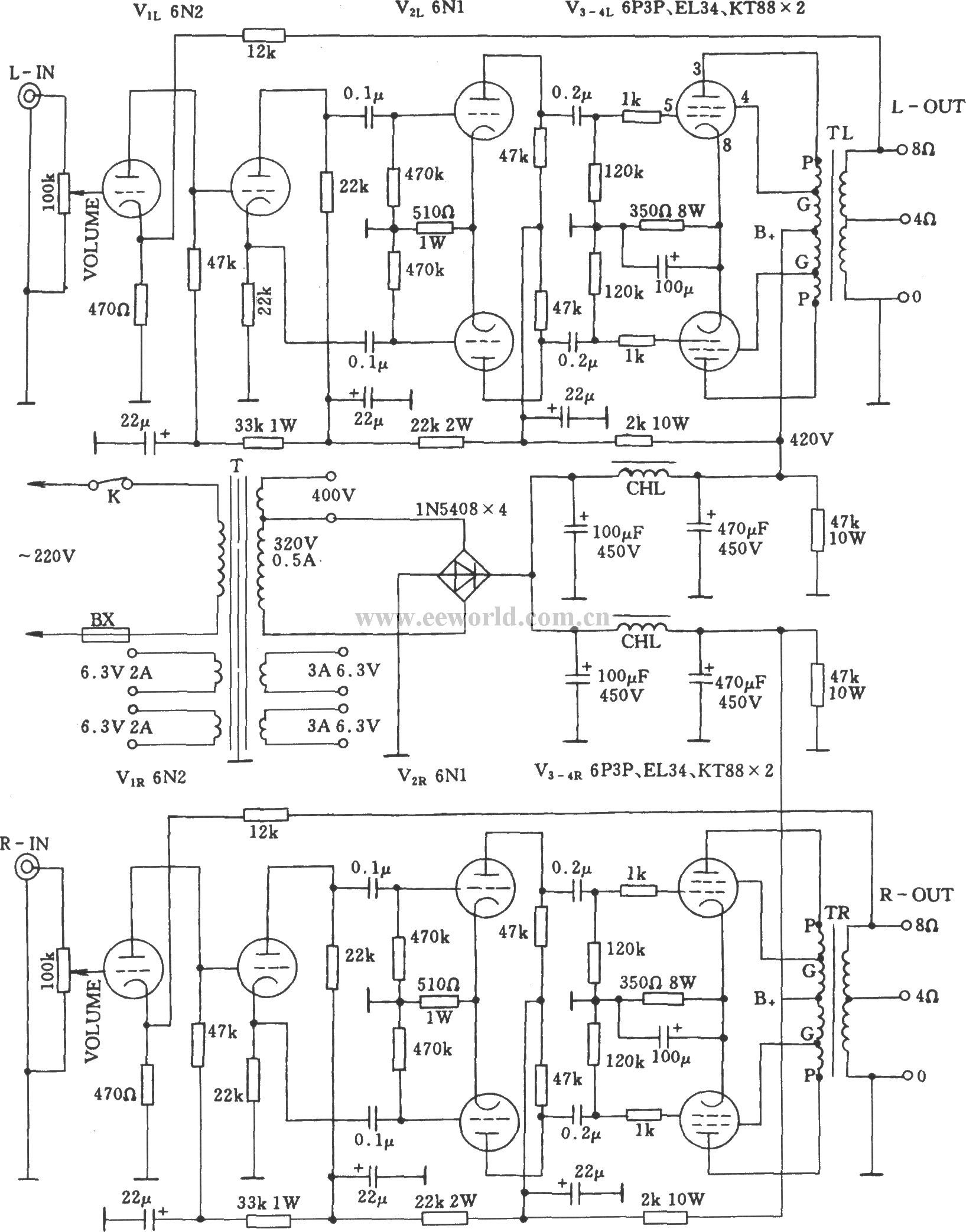 Tube Stereo Power Amplifier