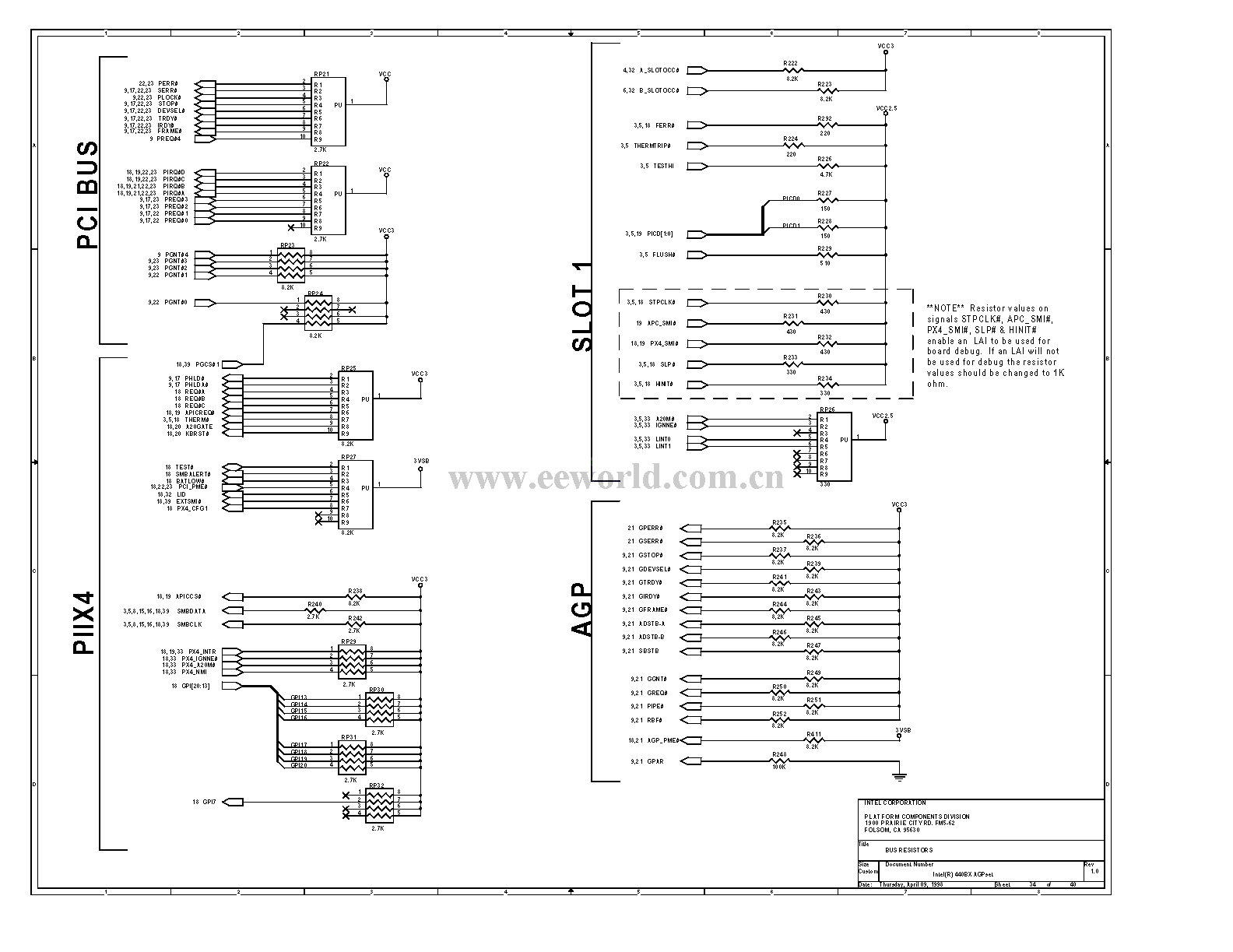 Computer motherboard circuit diagram 440BX_34