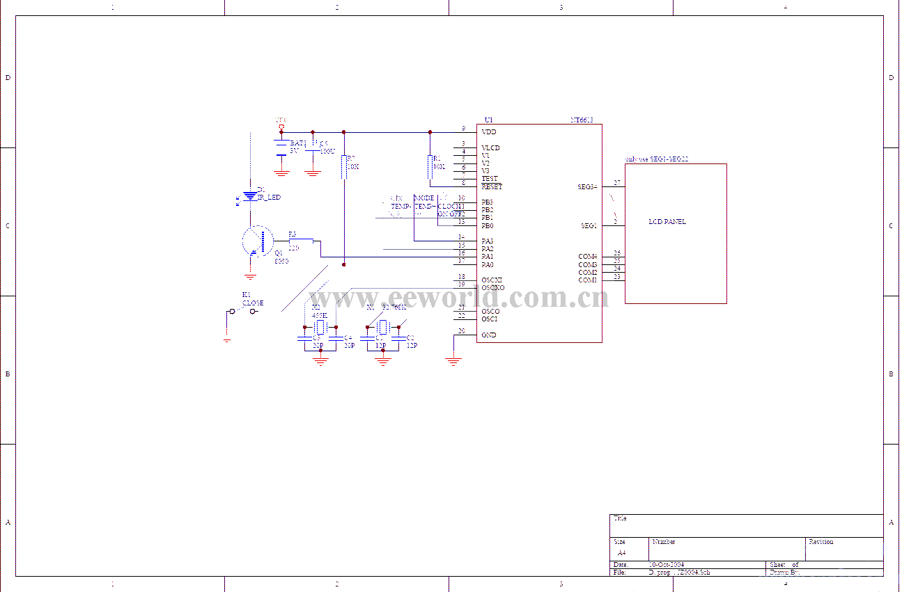 松下的973空调遥控器电路