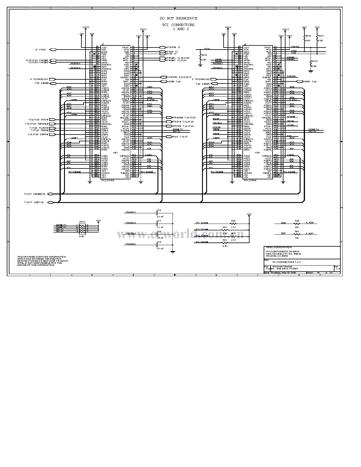 Computer motherboard circuit diagram 440LX2_16