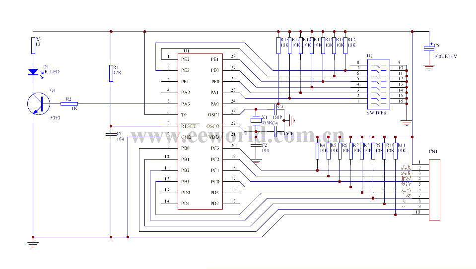 Computer room air conditioner remote control circuit