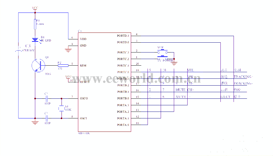 12合1 DVD遥控器电路