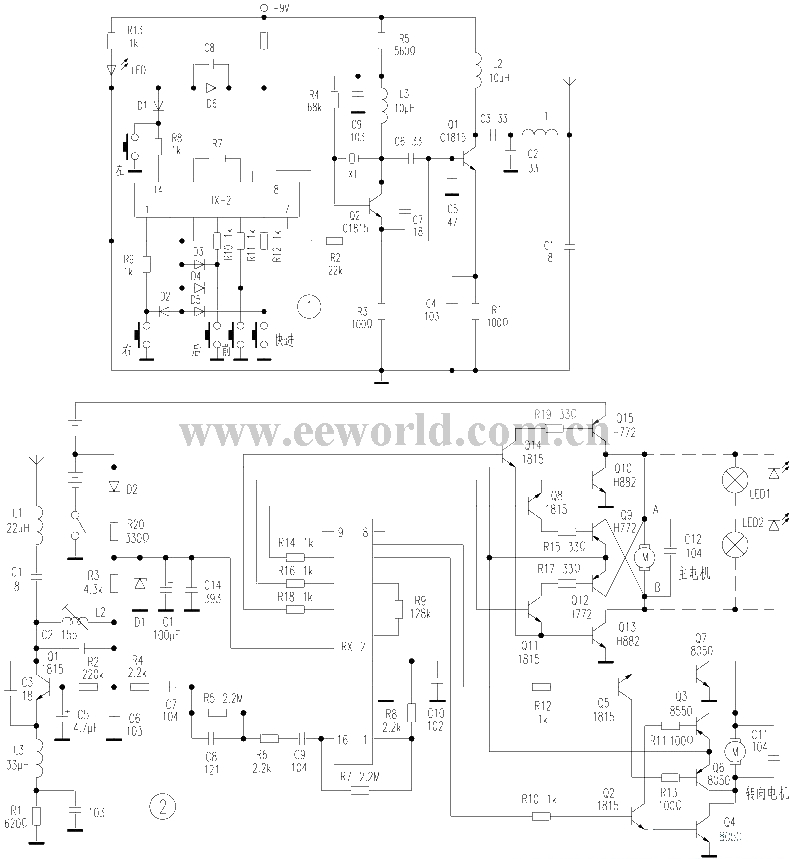 A remote control car circuit