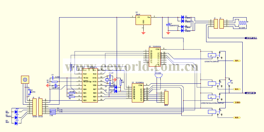 Air conditioning main control board, low cost, PIC16C54