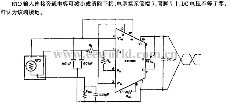 Temperature sensor transmission circuit