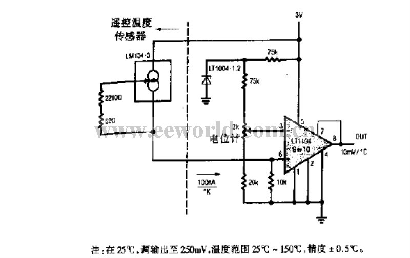 Micropower battery-driven temperature sensor