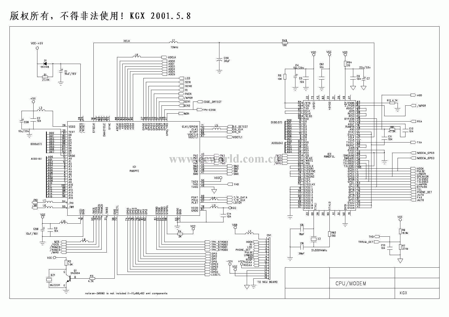 Fax machine circuit diagram 1