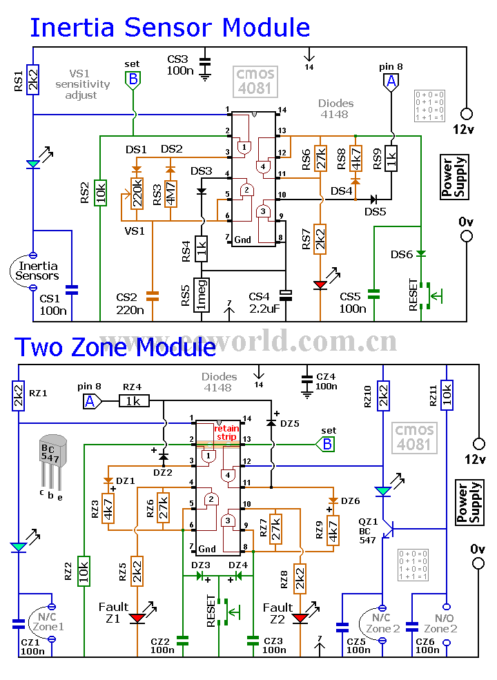 Inertial sensing module circuit