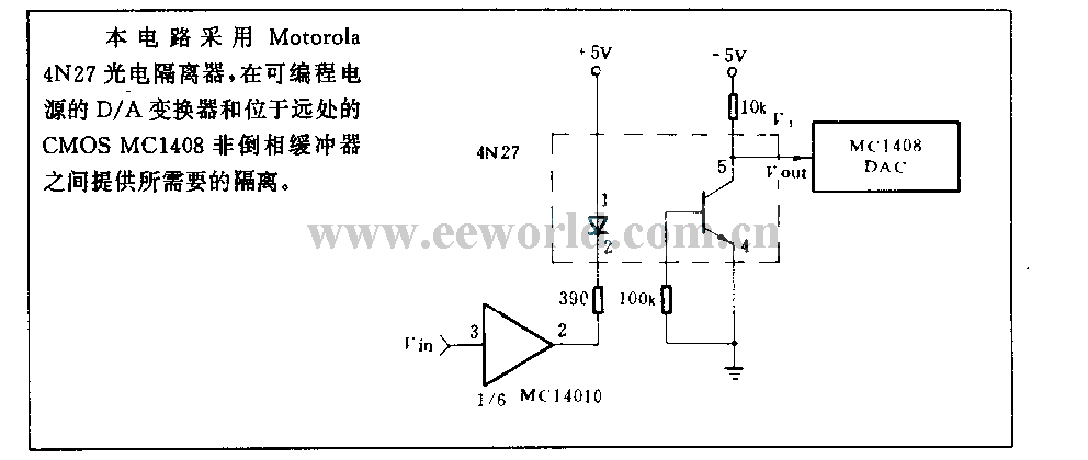 l 500v isolation circuit for D/A slave converter