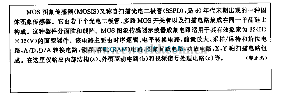 MOS image sensor oscilloscope circuit