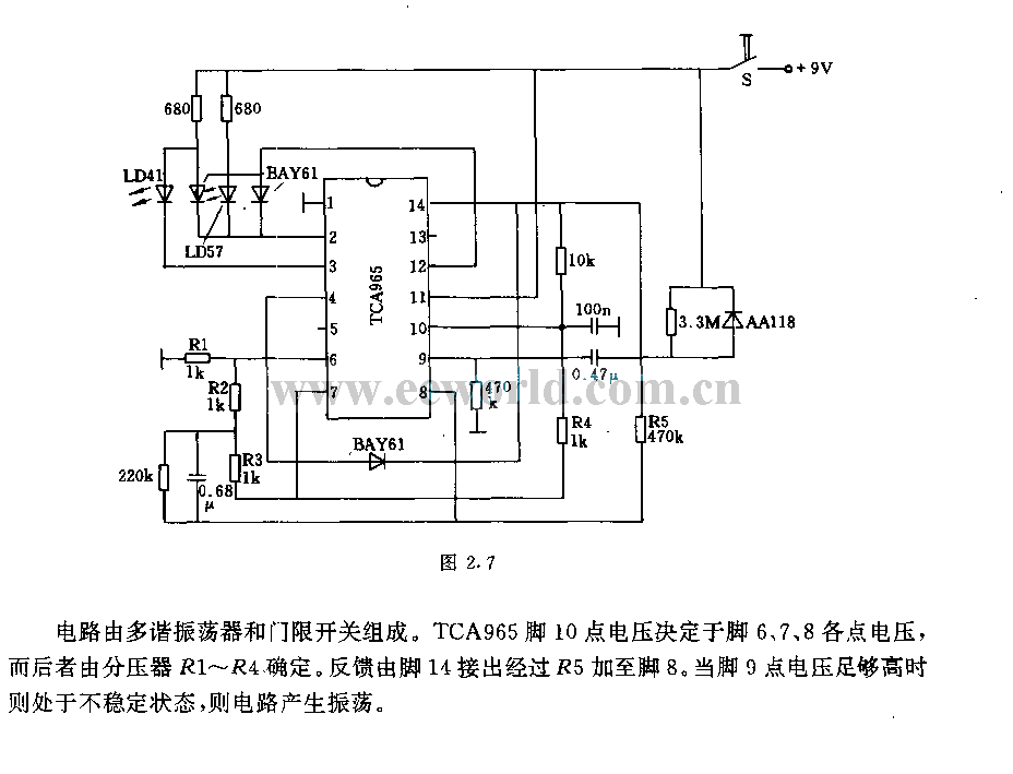 采用TcA965的门限信号发生器电路