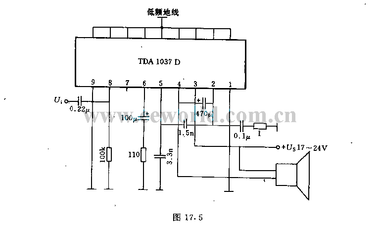 电视伴音用5．5w低顿集成放大器电路