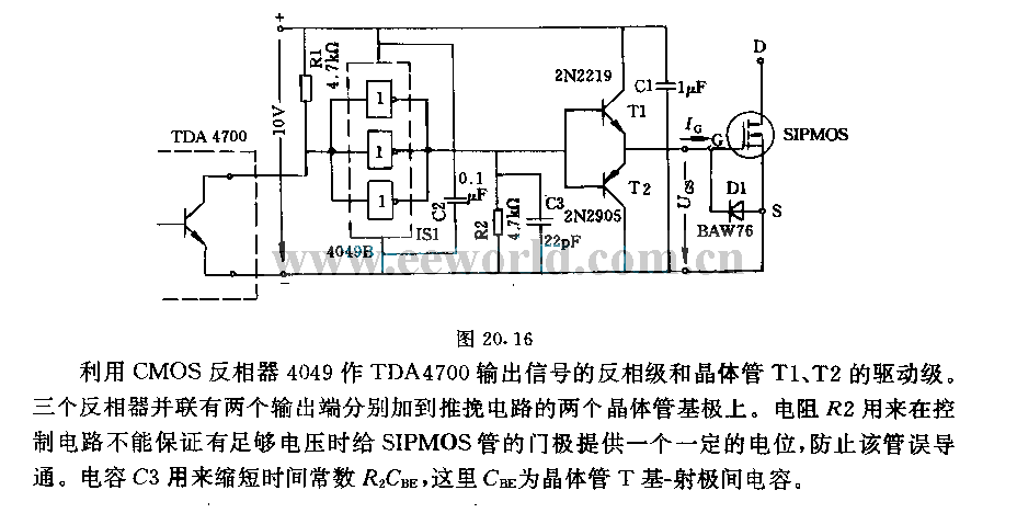 Push-and-twist circuit using complementary transistors and CMOS driver stages