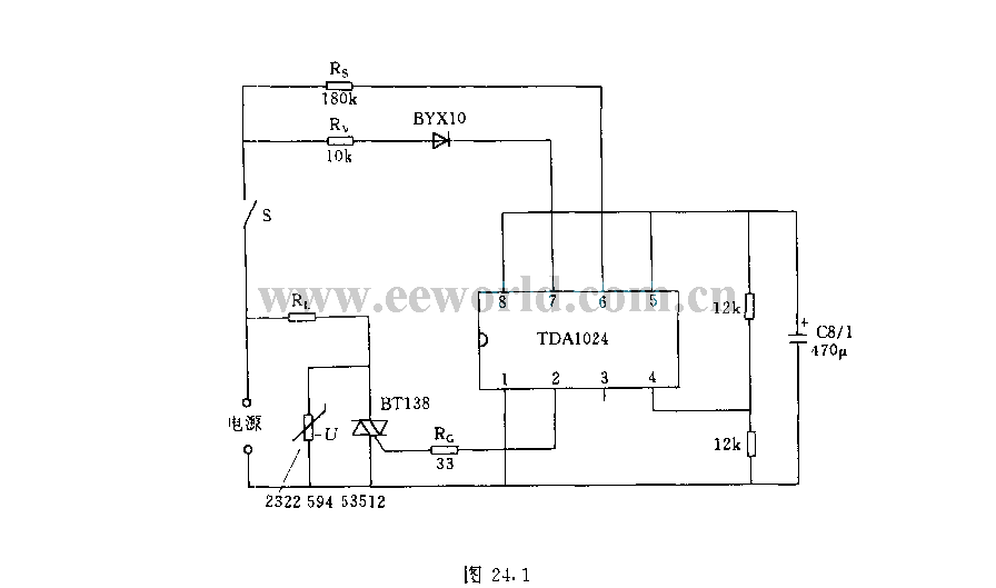 Stationary switch with integrated trigger TDAl024