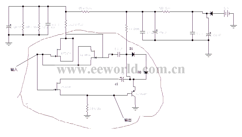 The pre-stage part of an amplifier circuit