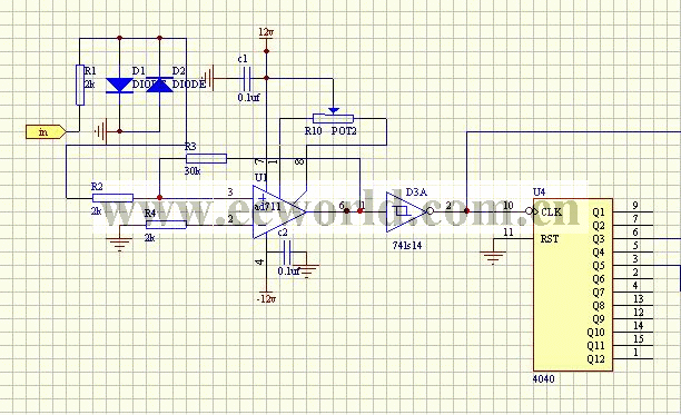 Amplification shaping frequency dividing circuit