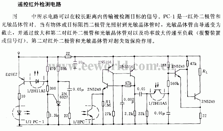 Remote control infrared detection circuit