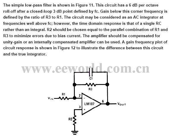 Simple low pass filter circuit