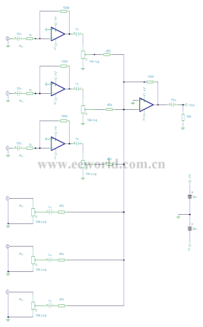 6通道输入混合器