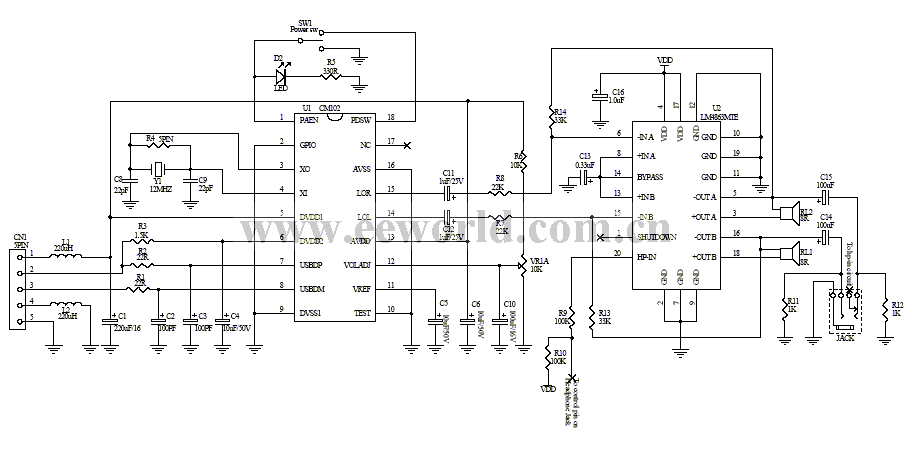 USB多媒体2.5W+2.5W