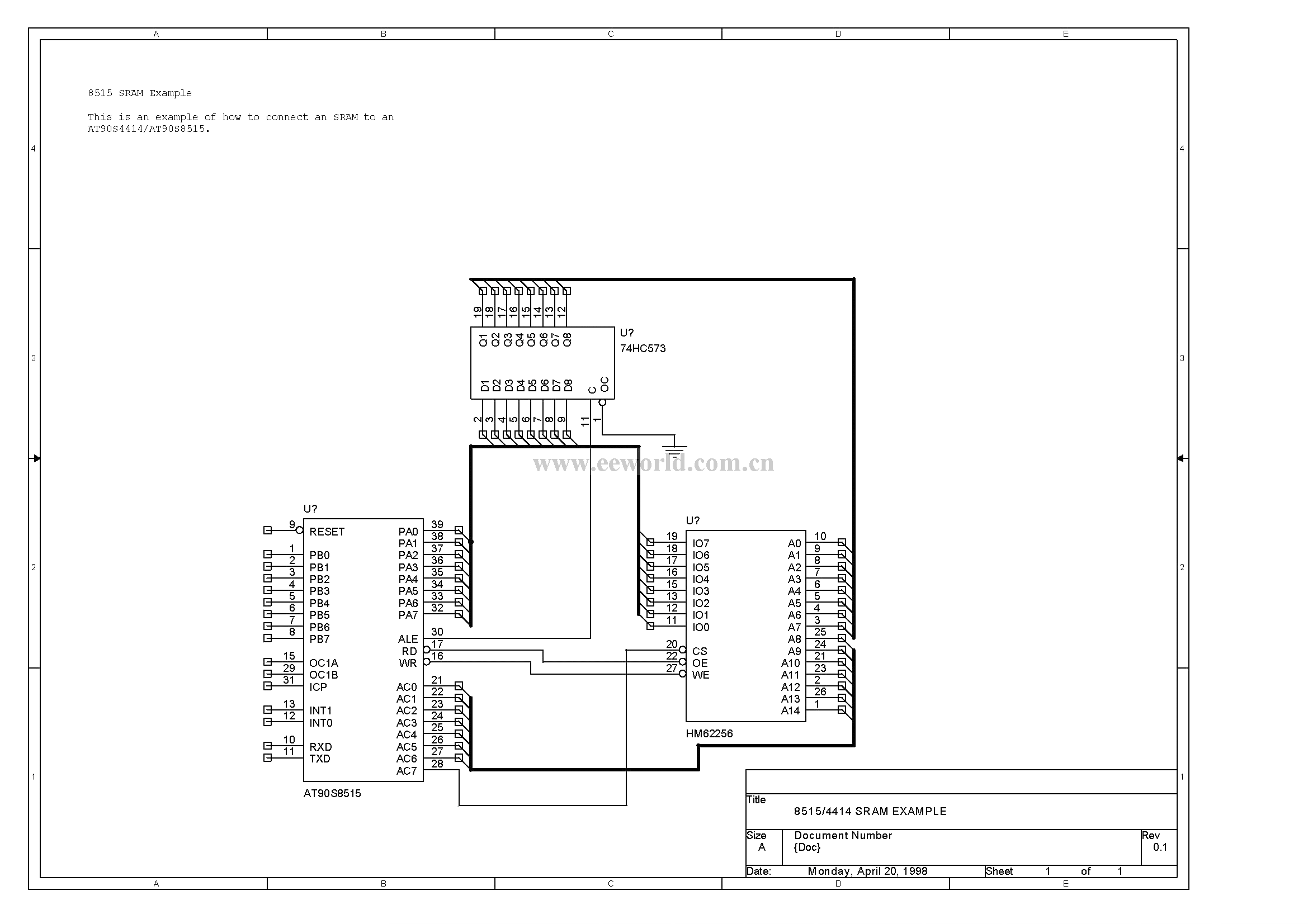 Circuit diagram: 8515 extended RAM