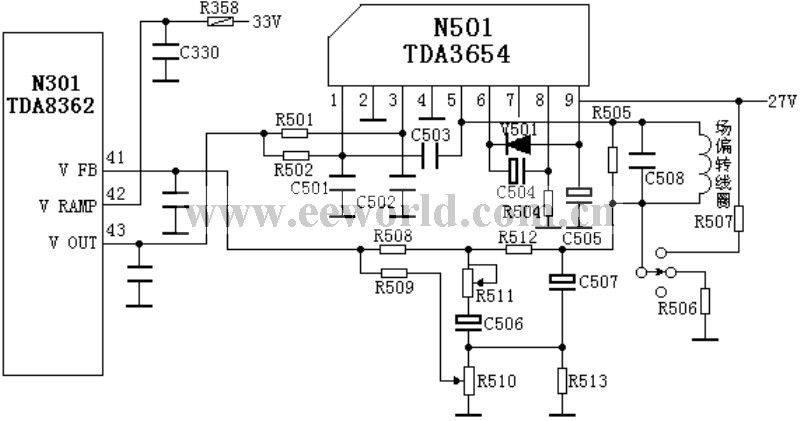 场输出电路:TDA3654