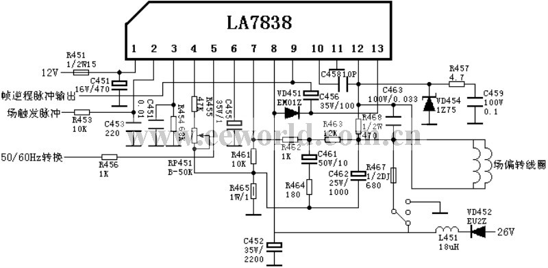 场输出电路:LA7838