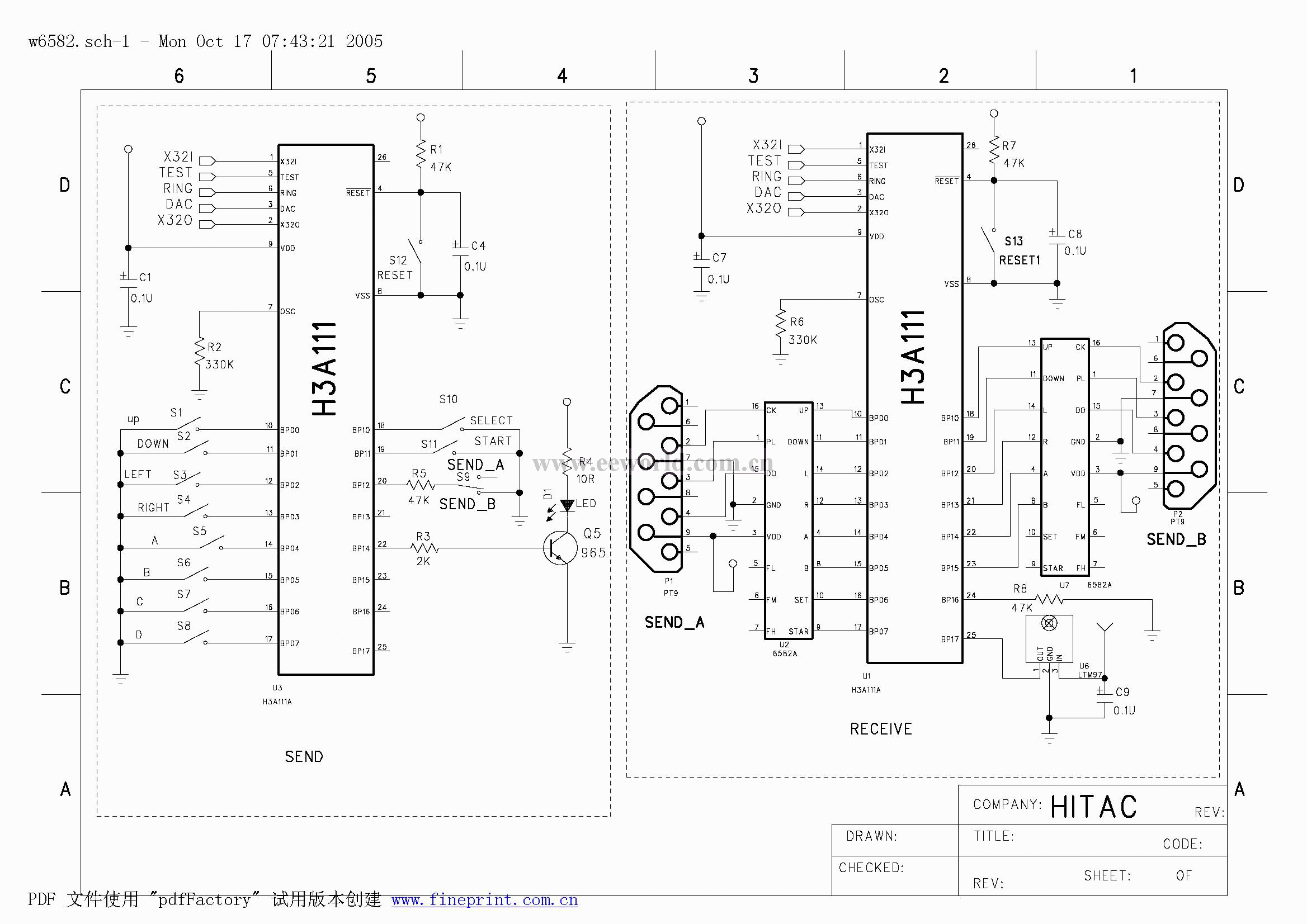 Circuit diagram: game infrared remote control