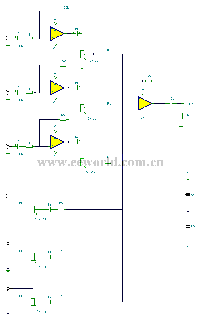 6通道输入混合器