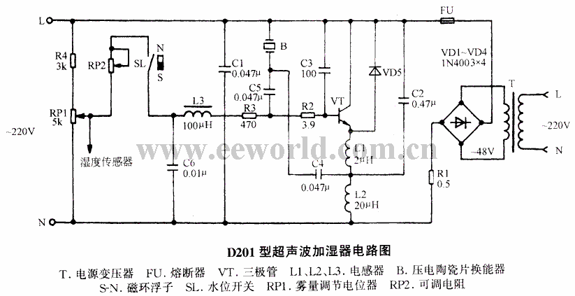 TD-5 ultrasonic micro atomizing humidifier